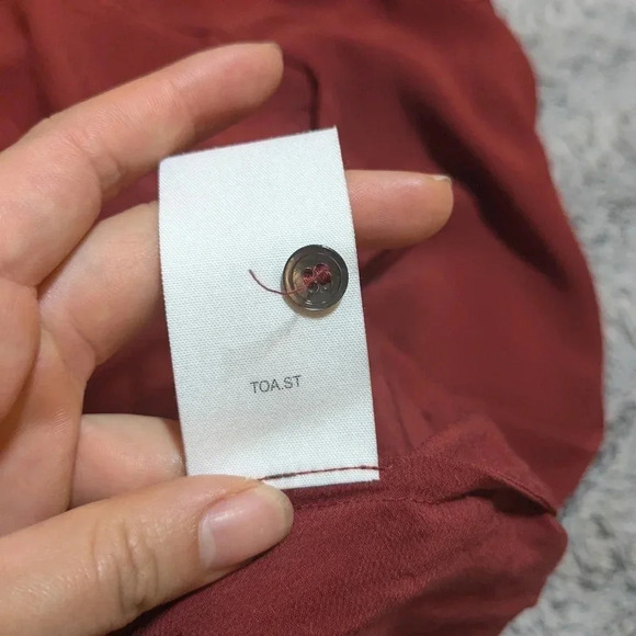 TOAST UK Red Dress Midi Maxi Ruffle Long Sleeve Size UK 6 US 2 Long Sleeve - Picture 7 of 11